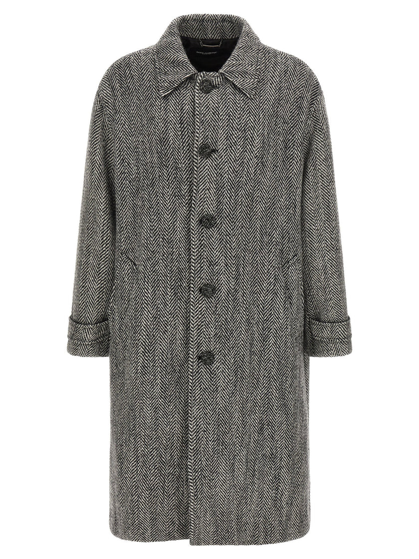 Dolce & Gabbana Chevron Wool Coat