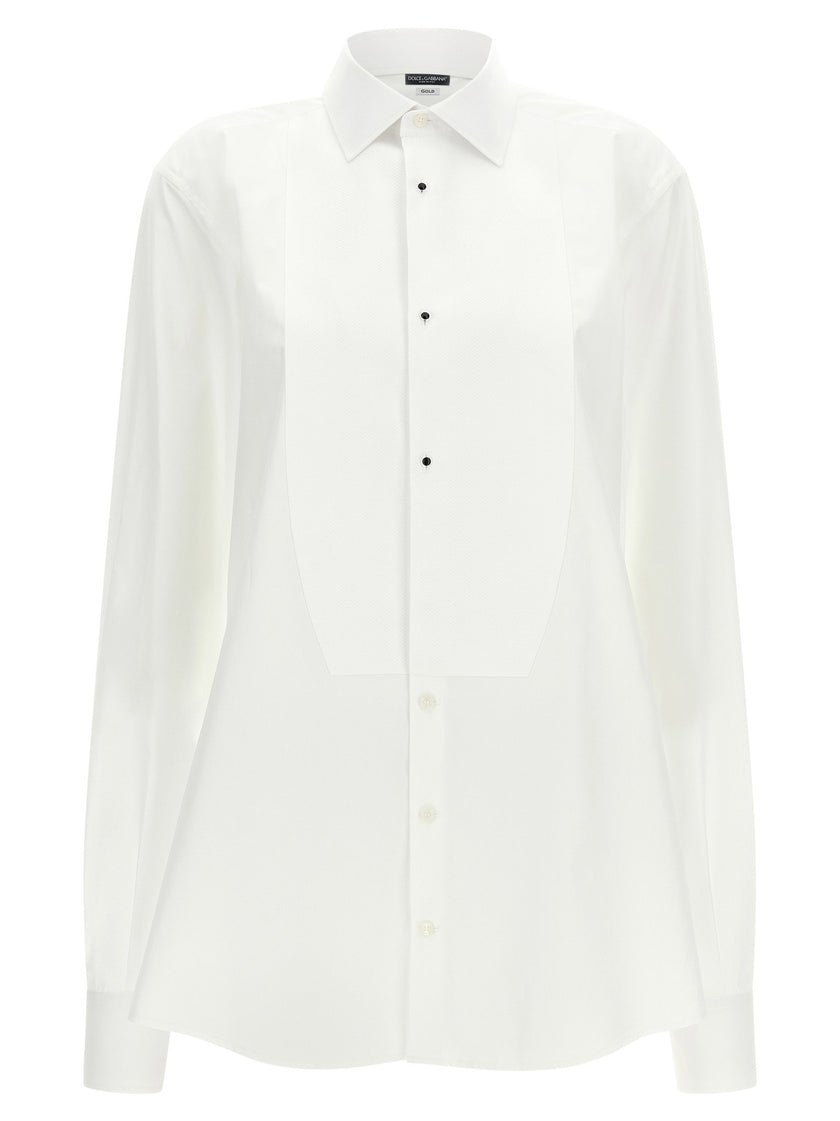 Dolce & Gabbana Gold Tuxedo Shirt