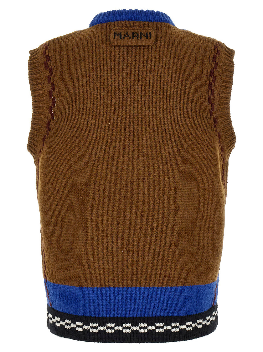 Marni M-shaped Intarsia Vest