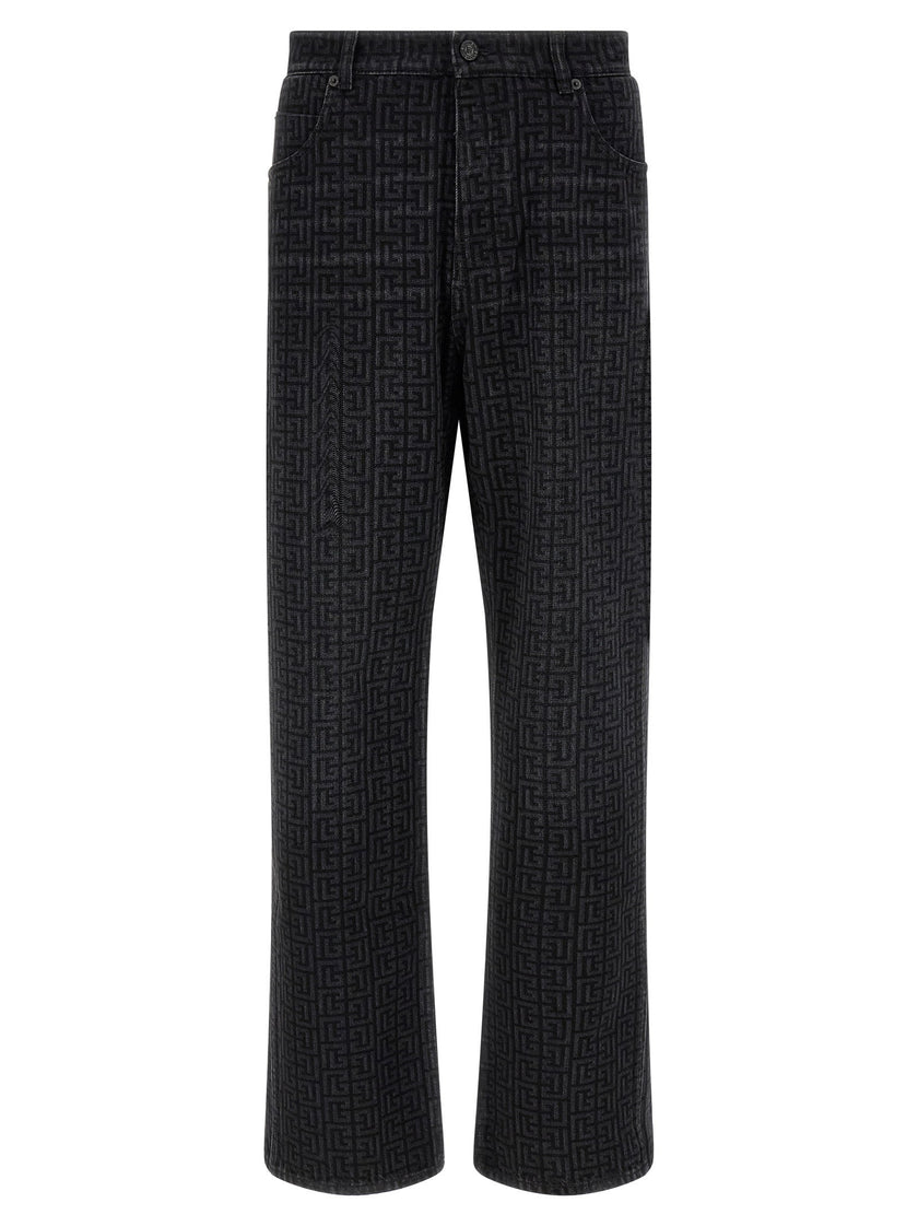 Balmain Monogram Pattern Jeans