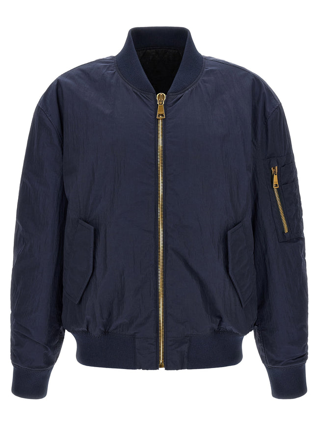 Balmain Logo Embroidery Bomber Jacket