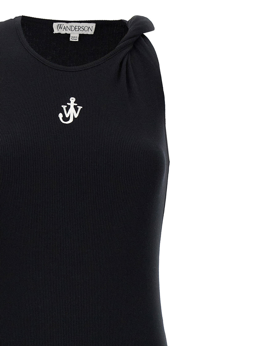 J.w.anderson Logo Ribbed Dress