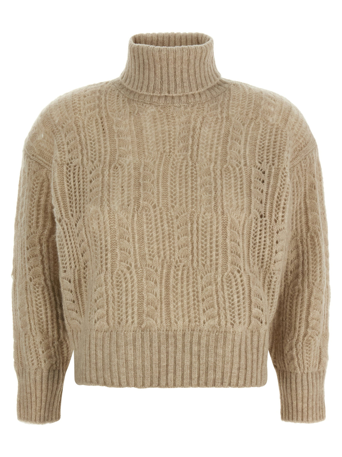 Agnona Openwork Turtleneck Sweater