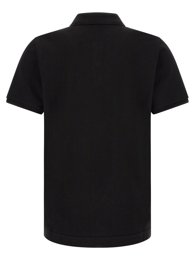 Moncler Leather Logo Patch Polo Shirt