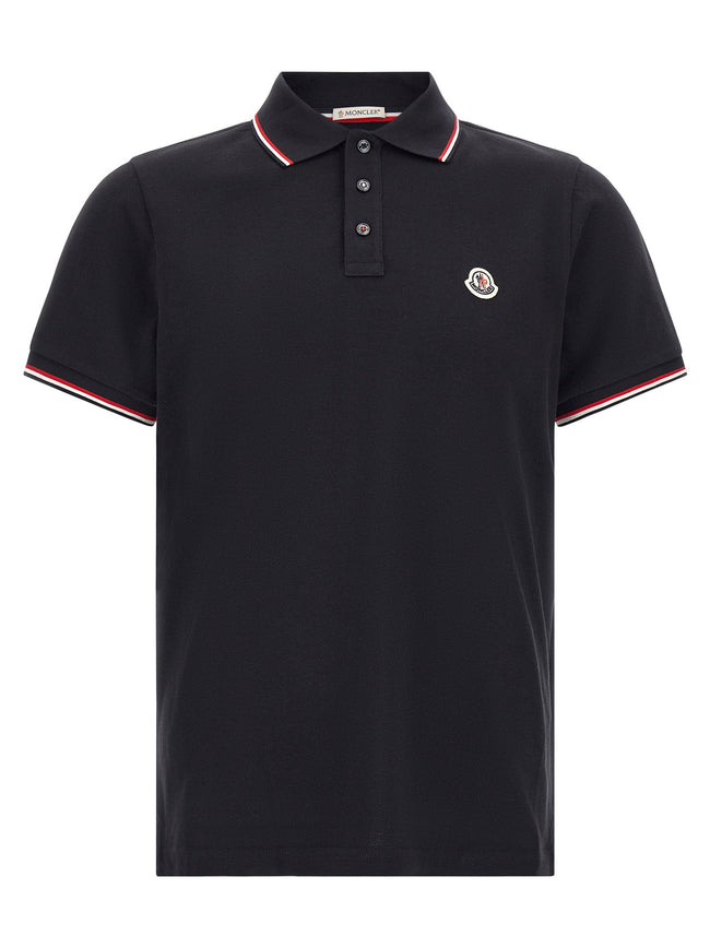 Moncler Tricolor Trim Polo Shirt