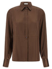Brunello Cucinelli Stretch Silk Satin Shirt