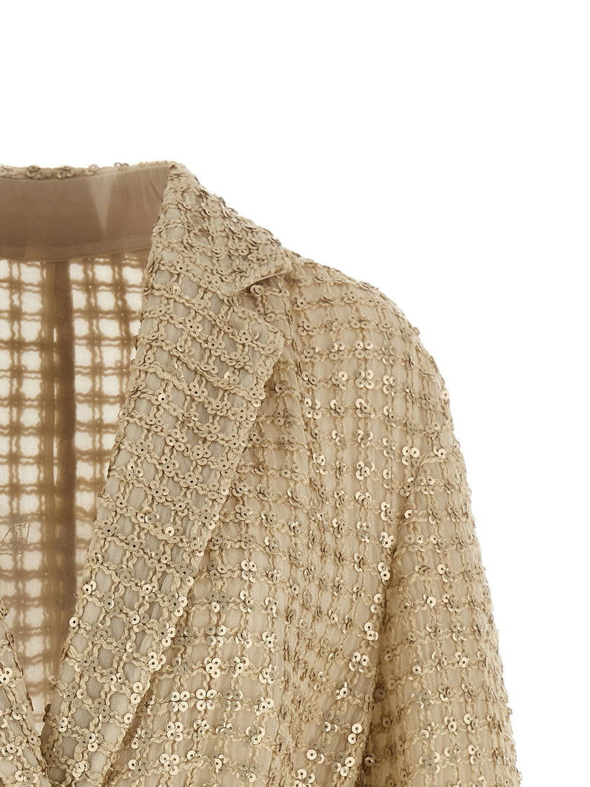 Brunello Cucinelli Dazzling Net Embroidery Organza Blazer
