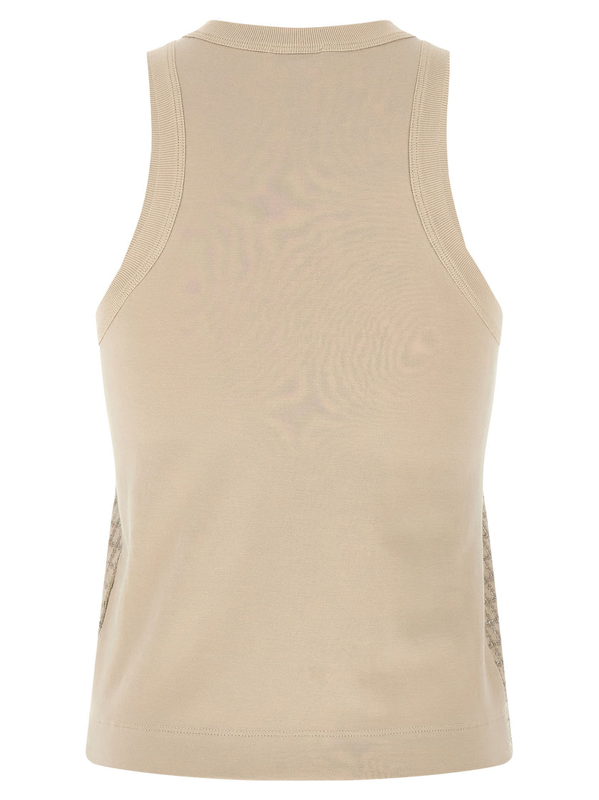 Brunello Cucinelli Dazzling Check Embroidery Top