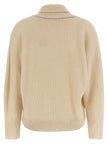 Brunello Cucinelli Shawl Neck Ribbed Sweater