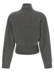 Brunello Cucinelli Ribbed Cardigan With Leather Detail