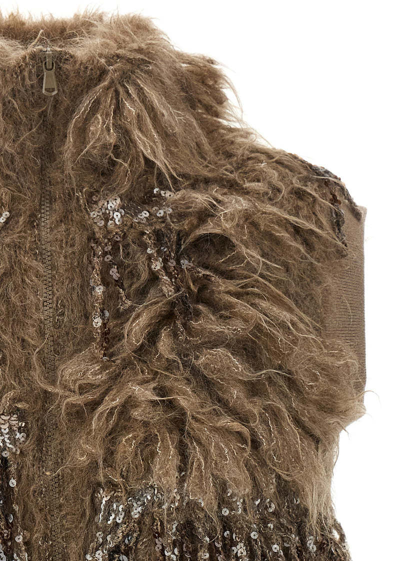 Brunello Cucinelli Dazzling Moss Embroidery Vest