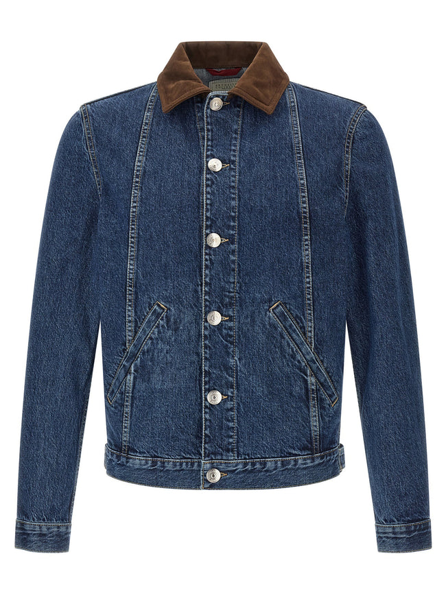 Brunello Cucinelli Denim And Suede Jacket