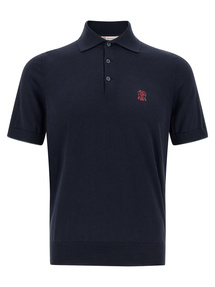 Brunello Cucinelli Logo Embroidery Polo Shirt