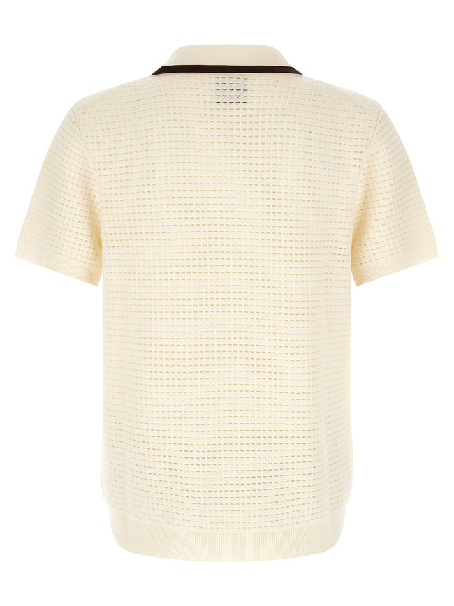 Casablanca Waffle Stitch Knit Polo Shirt