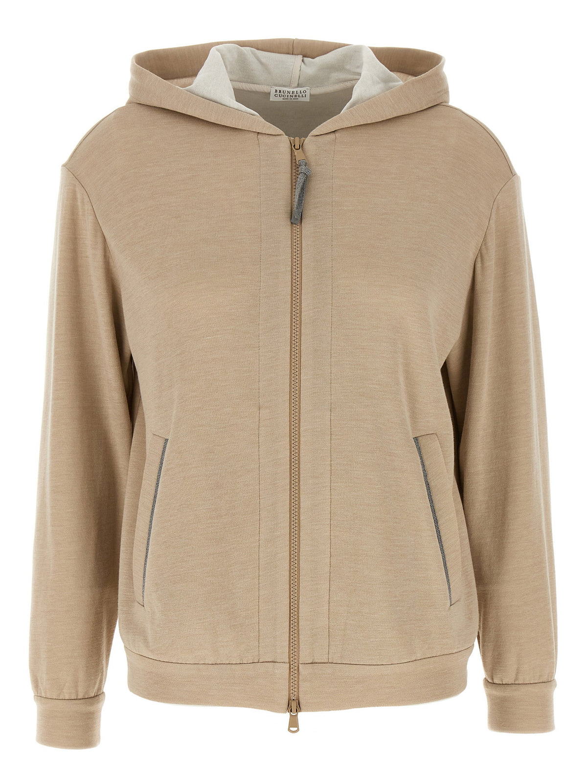 Brunello Cucinelli Precious Zipper Pull Hoodie