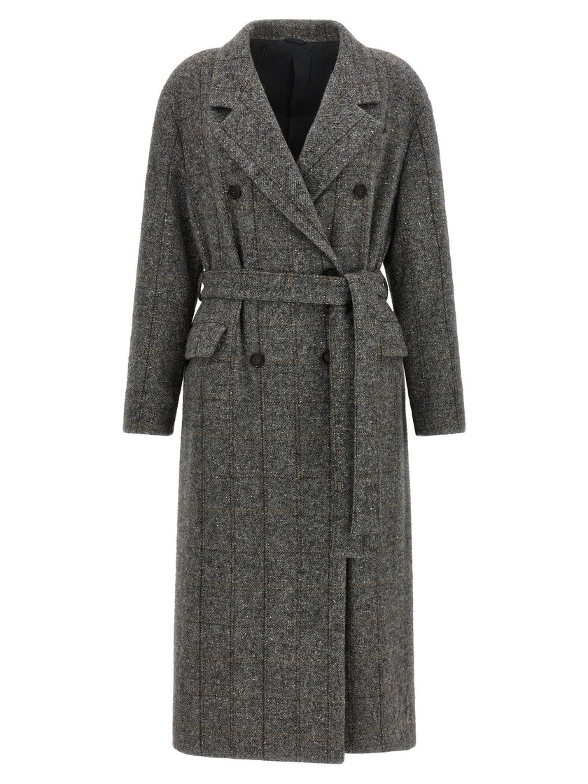 Brunello Cucinelli Check Tweed Coat