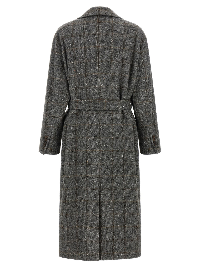 Brunello Cucinelli Check Tweed Coat