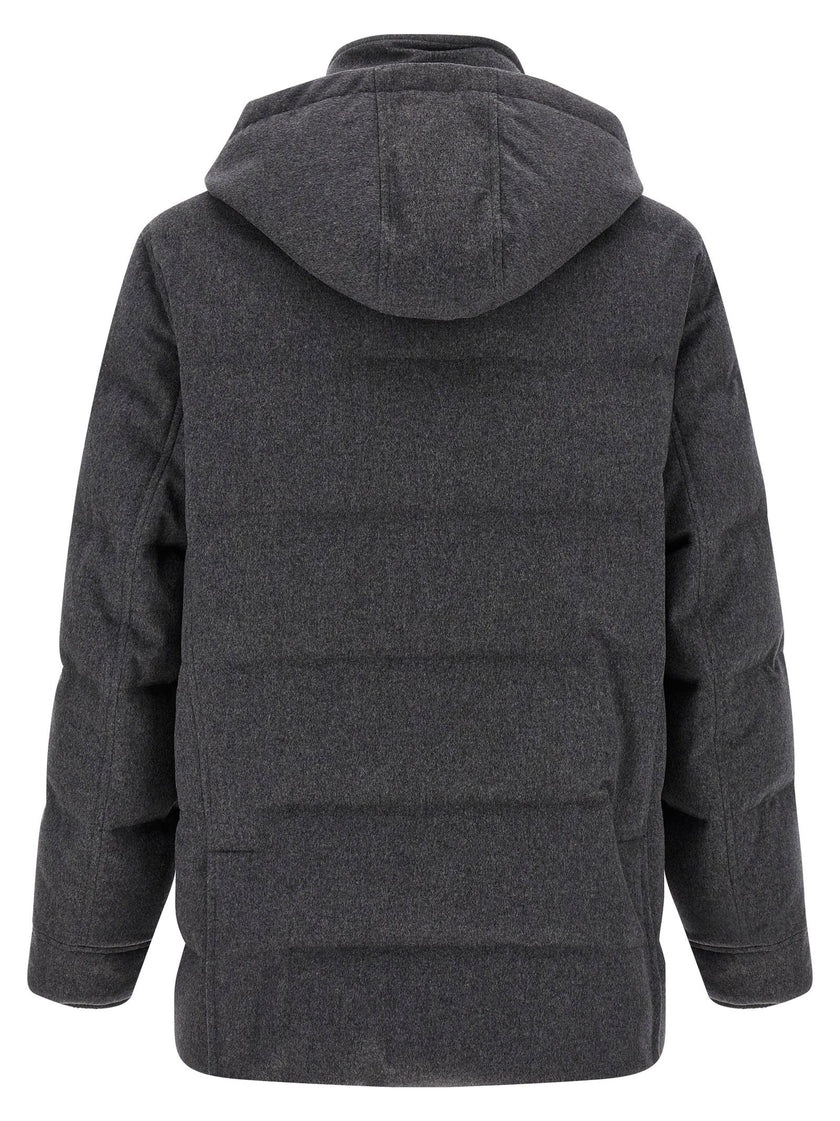 Brunello Cucinelli Membrane Wool Flannel Parka