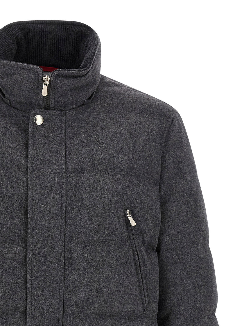 Brunello Cucinelli Membrane Wool Flannel Parka