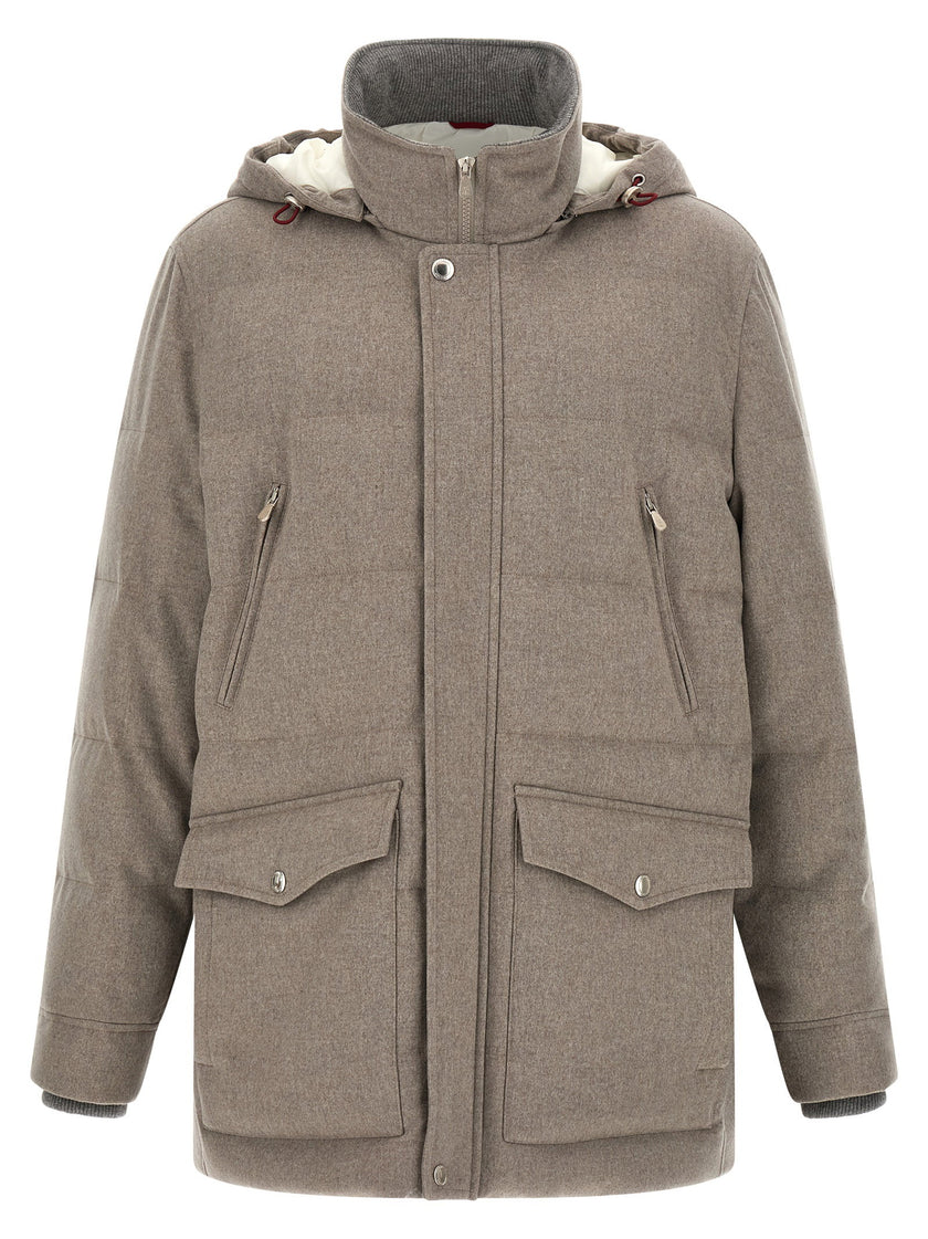 Brunello Cucinelli Membrane Wool Flannel Parka