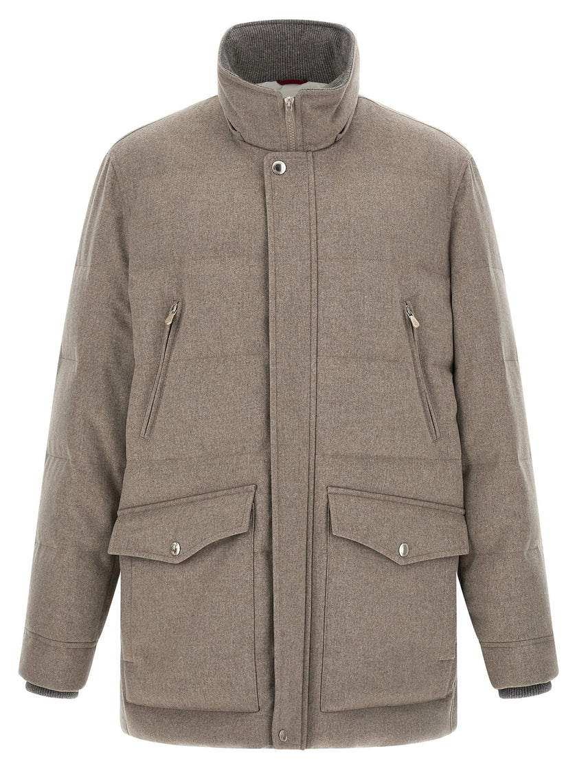 Brunello Cucinelli Membrane Wool Flannel Parka