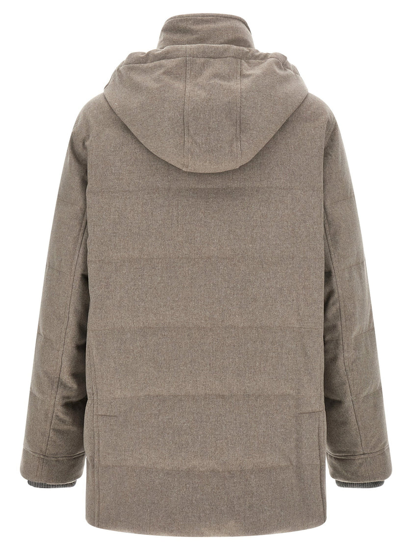 Brunello Cucinelli Membrane Wool Flannel Parka