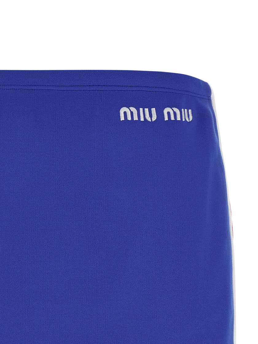 Miu Miu Logo Embroidery Skirt