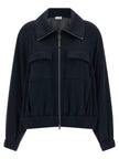 Brunello Cucinelli Shiny Zipper Pull Sweatshirt