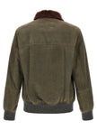 Brunello Cucinelli Waxed Shearling Bomber Jacket