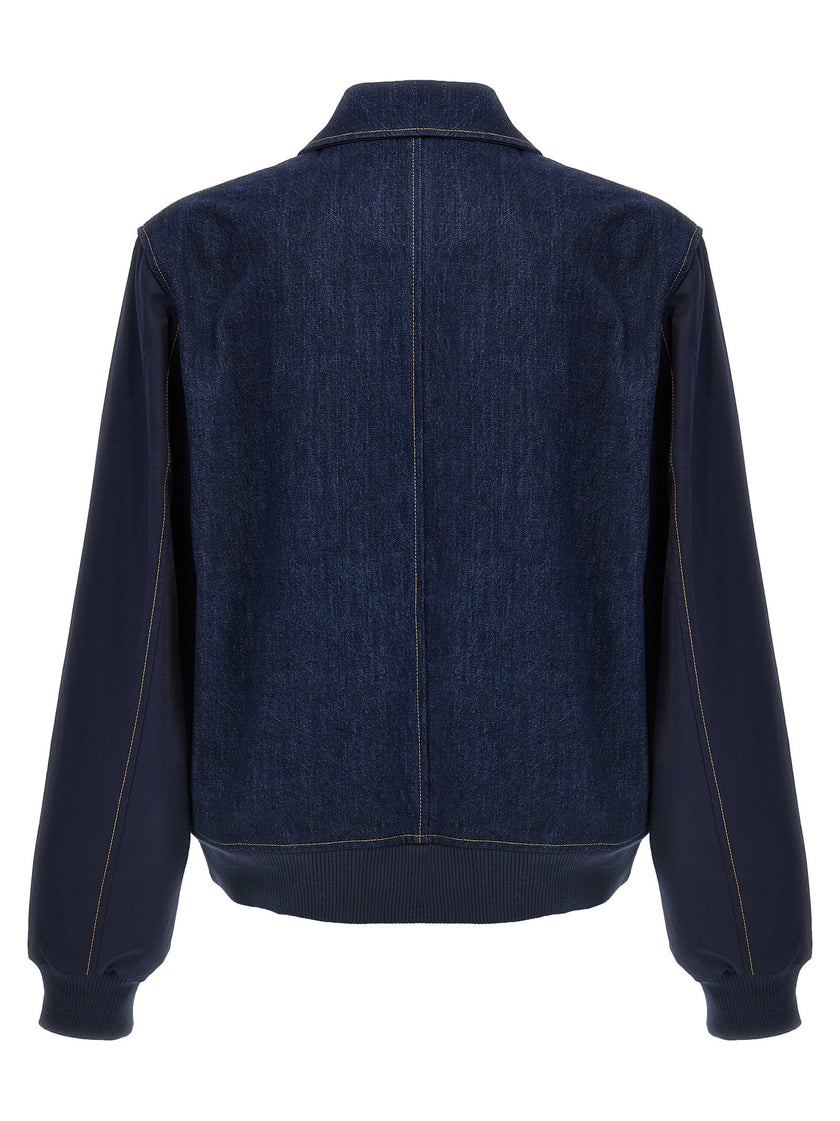 Wales Bonner The Echo Denim Varsity Jacket