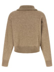 Brunello Cucinelli Shiny Zipper Pull Wool Cardigan