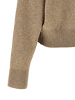 Brunello Cucinelli Shiny Zipper Pull Wool Cardigan
