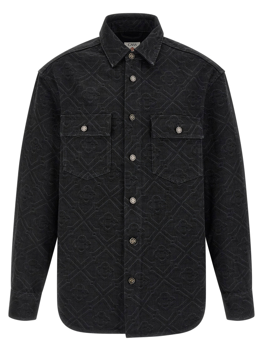 Casablanca Laser Monogram Denim Overshirt