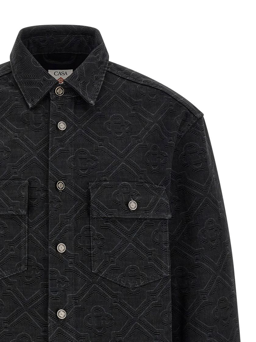 Casablanca Laser Monogram Denim Overshirt