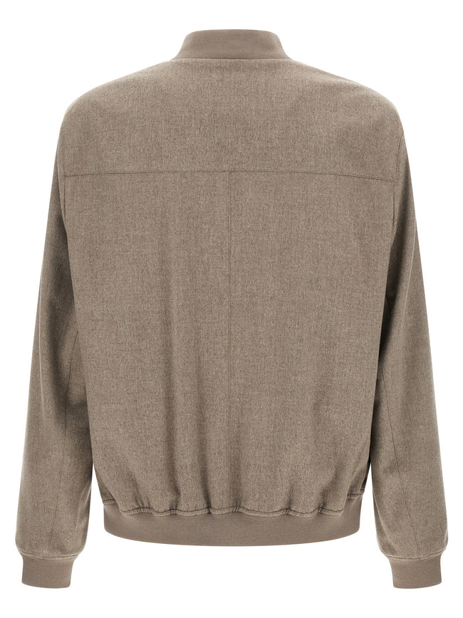 Brunello Cucinelli Light Flannel Bomber Jacket