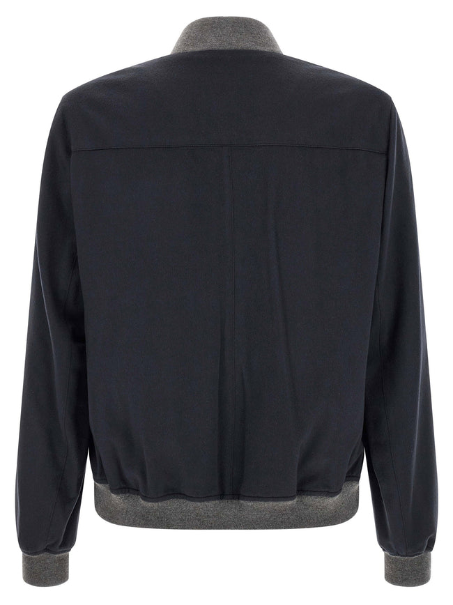 Brunello Cucinelli Light Flannel Bomber Jacket