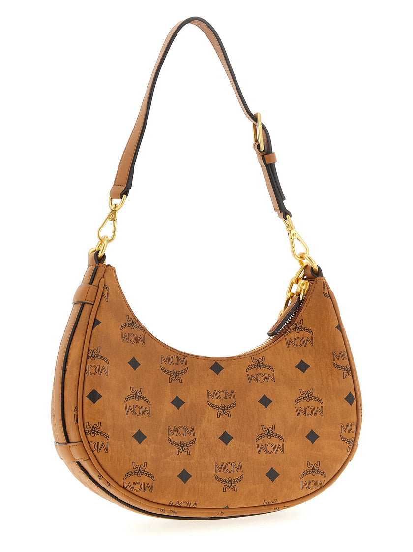 Mcm Aren Crescent Hobo Shoulder Bag