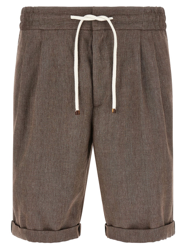 Brunello Cucinelli Linen And Wool Bermuda Shorts