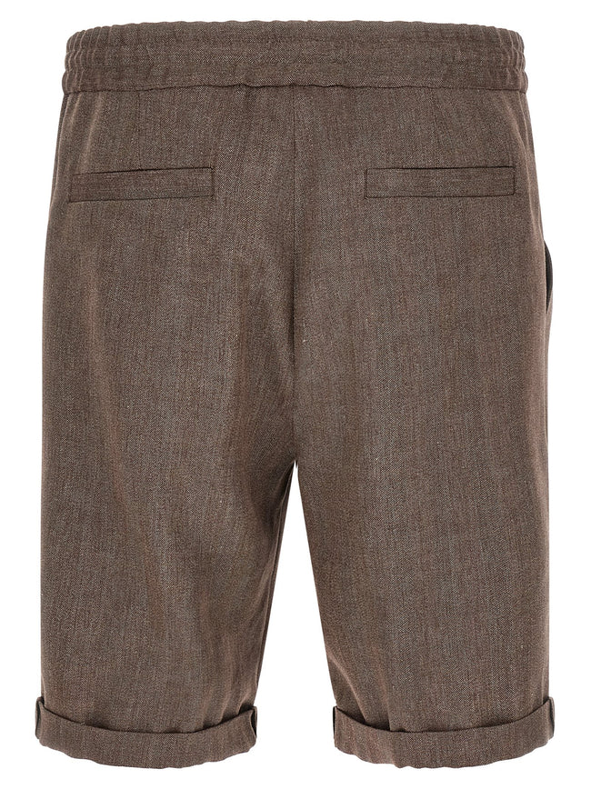 Brunello Cucinelli Linen And Wool Bermuda Shorts