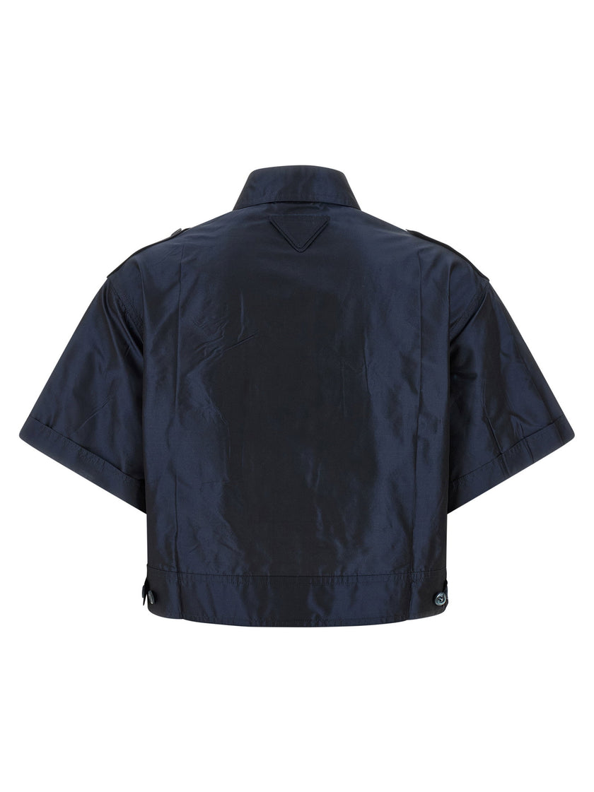 Prada Cropped Taffeta Shirt