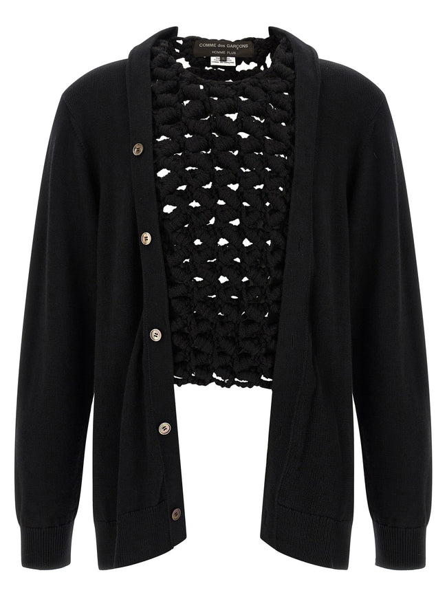 Comme Des Garçons Homme Plus Woven Insert Cardigan