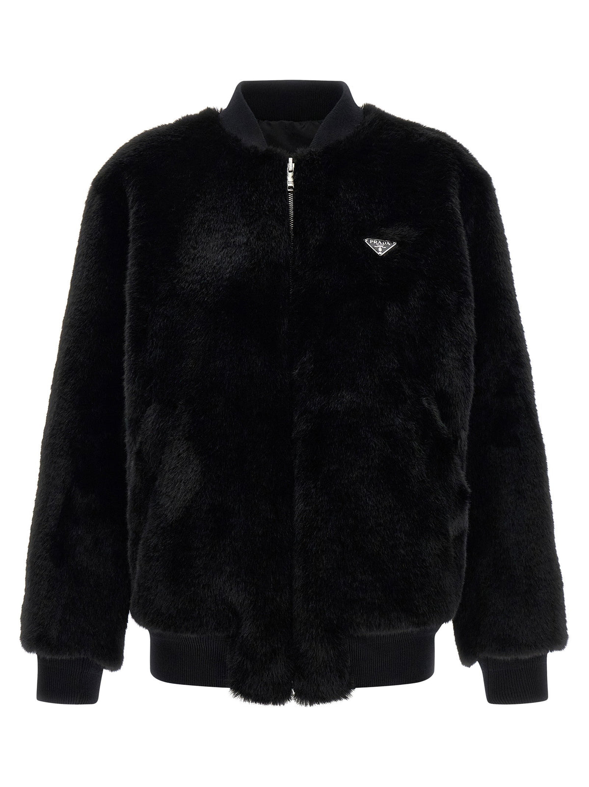 Prada Eco-fur And Re-nylon Reversible Bomber Jacket