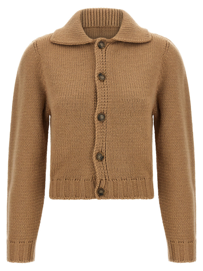 Mm6 Maison Margiela White Stitch Line Cardigan