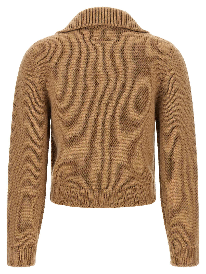 Mm6 Maison Margiela White Stitch Line Cardigan