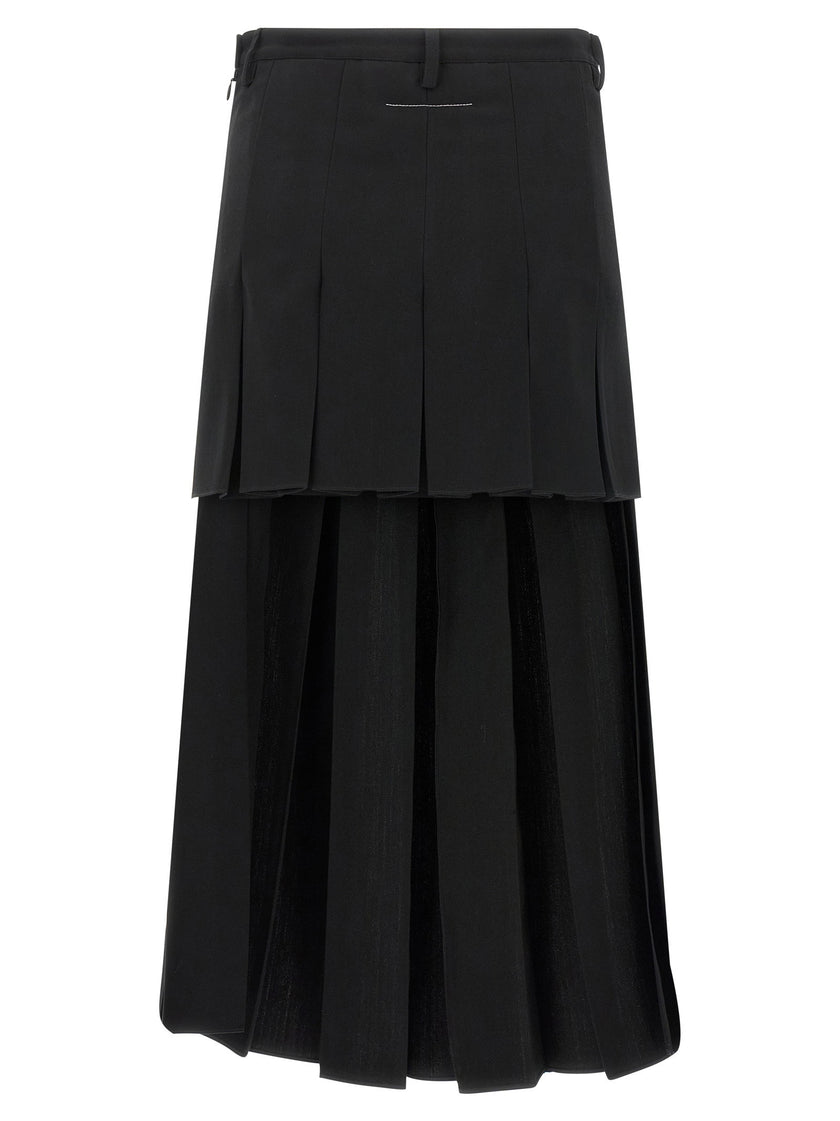 Mm6 Maison Margiela Overlapping Pleated Skirt
