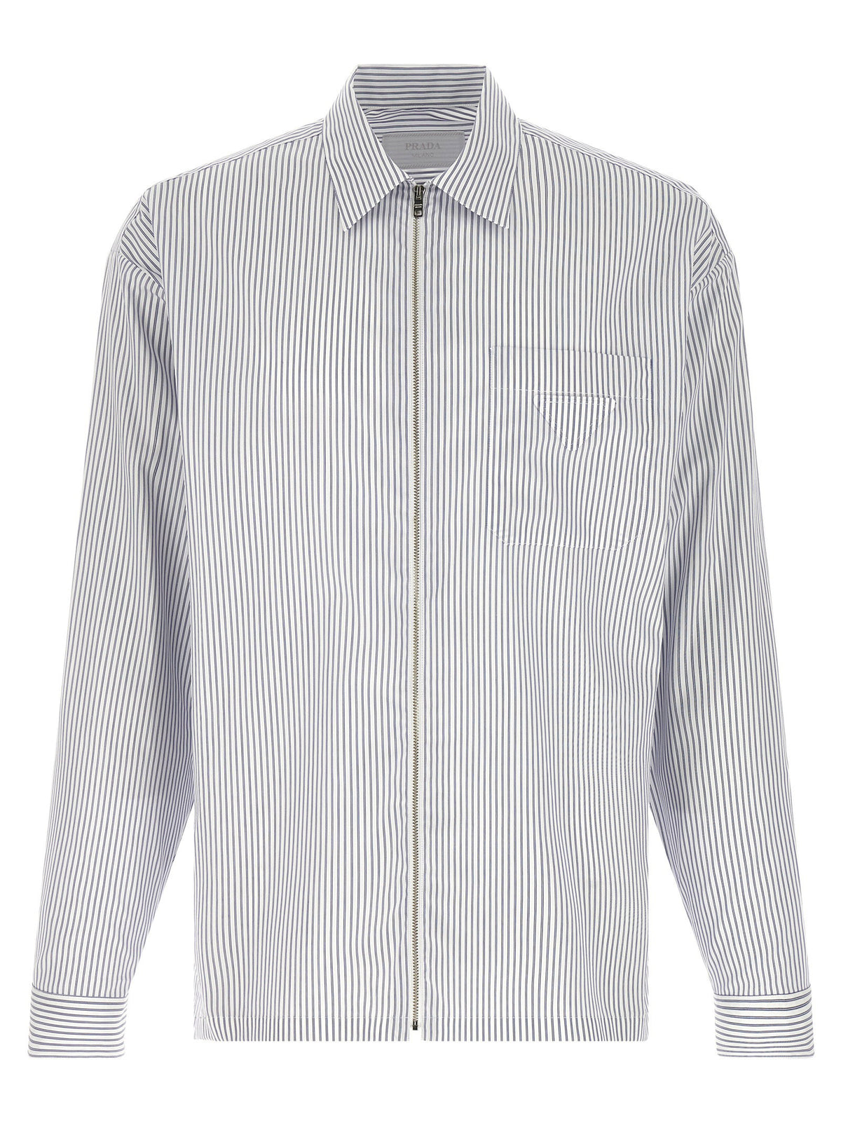 Prada Zip Striped Shirt