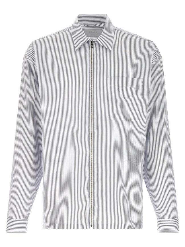 Prada Zip Striped Shirt