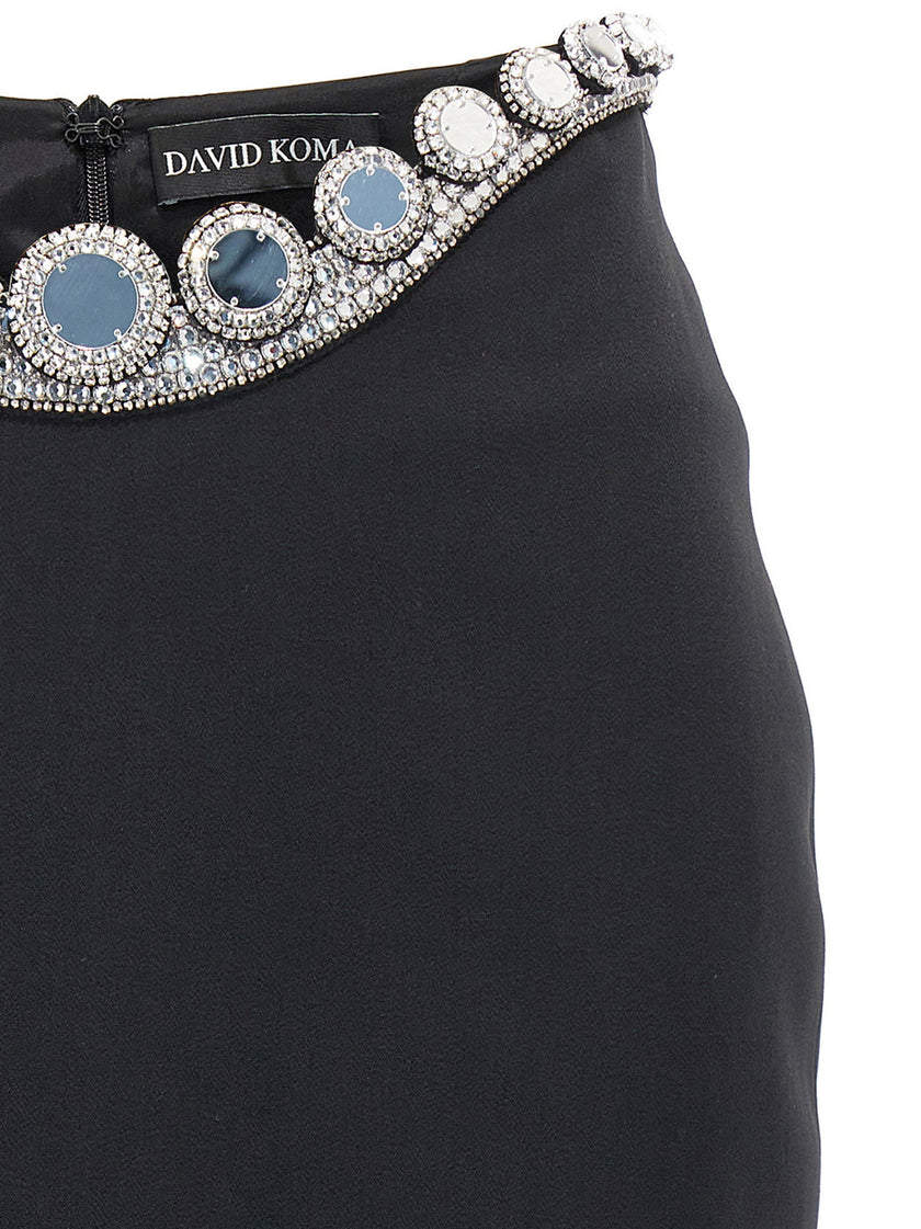 David Koma Puffer Circle Embroidery Skirt