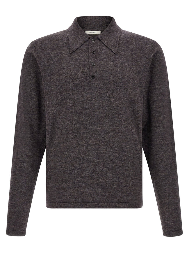 Lemaire Mouliné Wool Polo Shirt