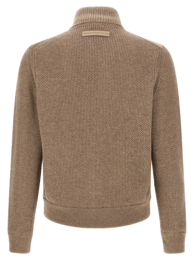 Zegna Suede Panel Cardigan